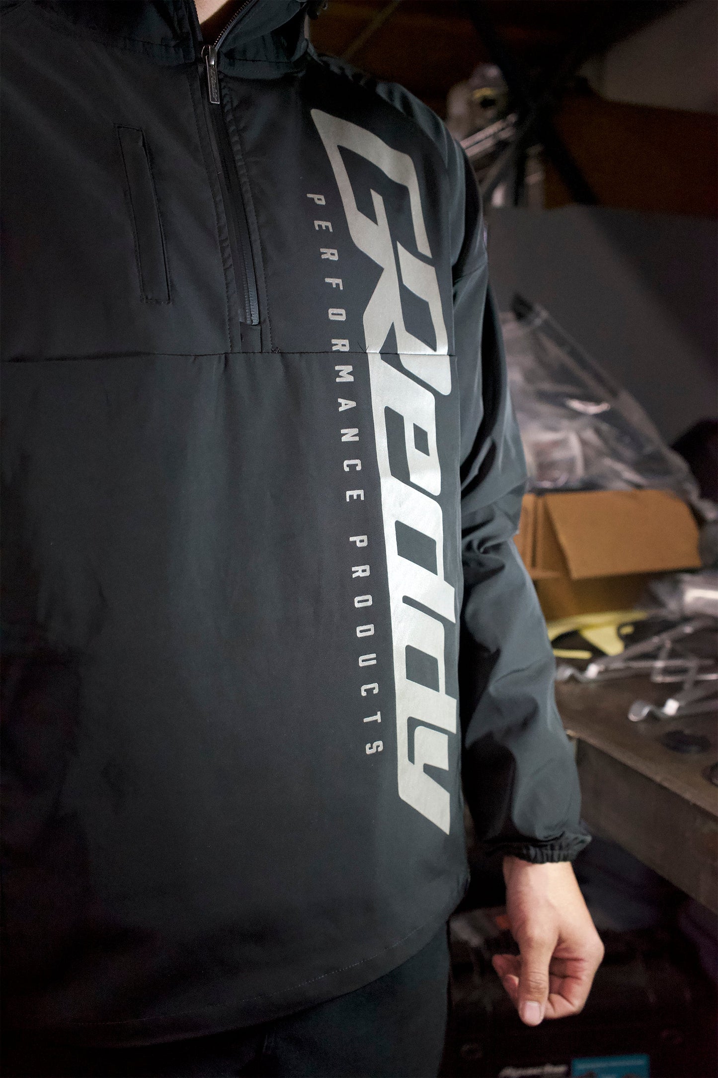 GReddy TRUST Japan GReddy Med-light weight Pack-able Travel Nylon Jacket - Black - 20502712 - Medium