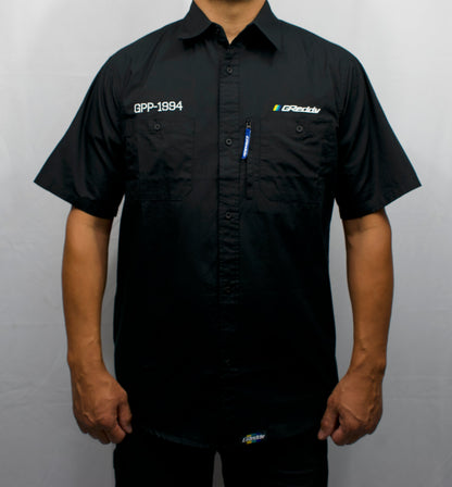 GReddy TRUST Japan GReddy Mechanic's Button-up Work Shirt(s) 2.0 - Small - Black