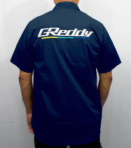 GReddy Performance Parts Mechanic's Button-up Work Shirt(s) 2.0 - Navy - 20215024 - XL